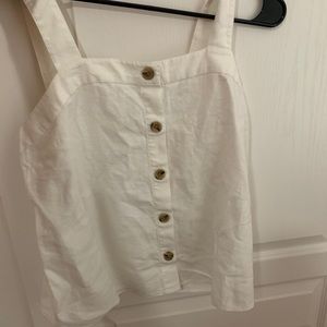 NWT White j crew tank top with button front
